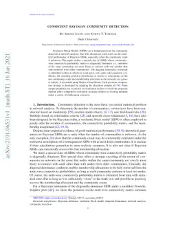 Consistent Bayesian Community Detection