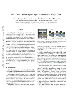 VideoClick: Video Object Segmentation with a Single Click