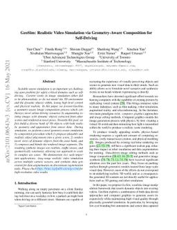 GeoSim: Realistic Video Simulation via Geometry-Aware Composition for
  Self-Driving