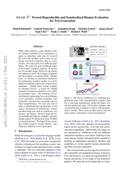 GENIE: Toward Reproducible and Standardized Human Evaluation for Text
  Generation