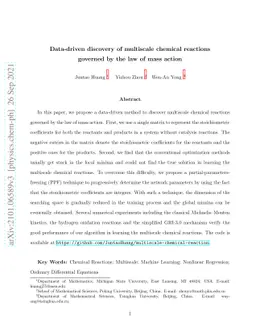 Data-driven discovery of multiscale chemical reactions governed by the
  law of mass action
