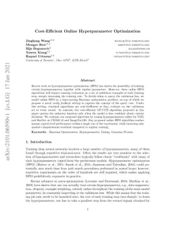 Cost-Efficient Online Hyperparameter Optimization