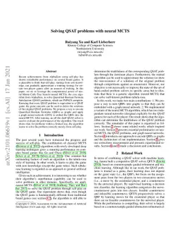 Solving QSAT problems with neural MCTS