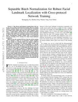 Separable Batch Normalization for Robust Facial Landmark Localization
  with Cross-protocol Network Training