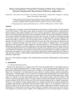 Deep Learning based Virtual Point Tracking for Real-Time Target-less
  Dynamic Displacement Measurement in Railway Applications