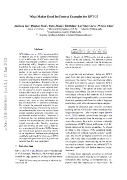 What Makes Good In-Context Examples for GPT-$3$?