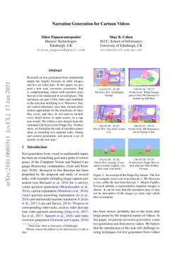 Narration Generation for Cartoon Videos