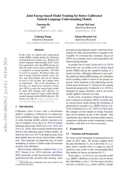 Joint Energy-based Model Training for Better Calibrated Natural Language
  Understanding Models