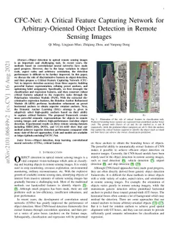 CFC-Net: A Critical Feature Capturing Network for Arbitrary-Oriented
  Object Detection in Remote Sensing Images