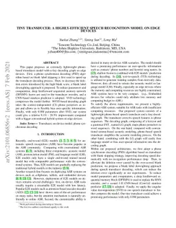 Tiny Transducer: A Highly-efficient Speech Recognition Model on Edge
  Devices