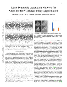 Deep Symmetric Adaptation Network for Cross-modality Medical Image
  Segmentation