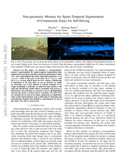 Non-parametric Memory for Spatio-Temporal Segmentation of Construction
  Zones for Self-Driving