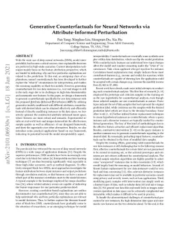 Generative Counterfactuals for Neural Networks via Attribute-Informed
  Perturbation