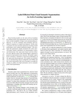 Label-Efficient Point Cloud Semantic Segmentation: An Active Learning
  Approach