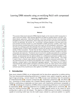Learning DNN networks using un-rectifying ReLU with compressed sensing
  application