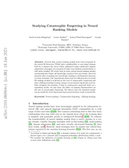 Studying Catastrophic Forgetting in Neural Ranking Models