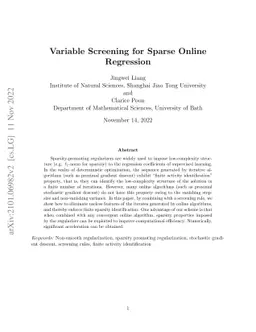 Screening for Sparse Online Learning