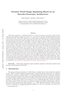 Iterative Facial Image Inpainting Based on an Encoder-Generator
  Architecture