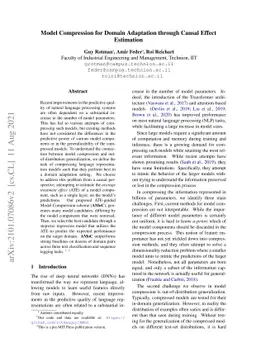 Model Compression for Domain Adaptation through Causal Effect Estimation