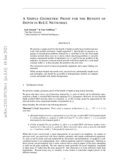 A simple geometric proof for the benefit of depth in ReLU networks