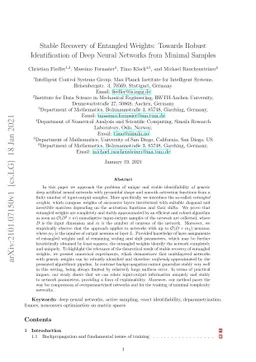 Stable Recovery of Entangled Weights: Towards Robust Identification of
  Deep Neural Networks from Minimal Samples