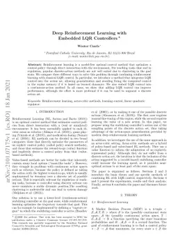 Deep Reinforcement Learning with Embedded LQR Controllers