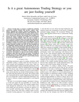 Is it a great Autonomous FX Trading Strategy or you are just fooling
  yourself