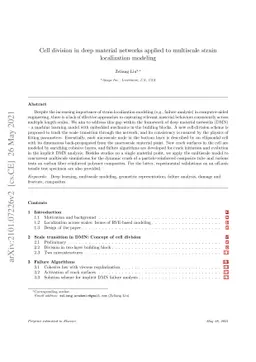 Cell division in deep material networks applied to multiscale strain
  localization modeling