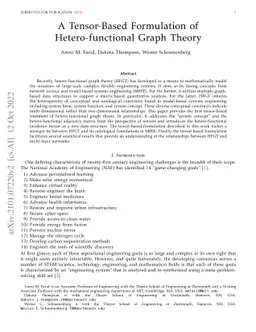 A Tensor-Based Formulation of Hetero-functional Graph Theory