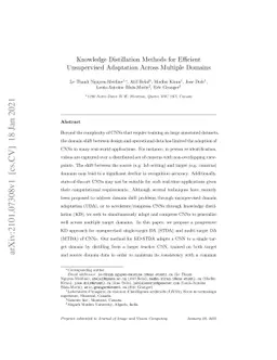 Knowledge Distillation Methods for Efficient Unsupervised Adaptation
  Across Multiple Domains