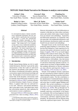MONAH: Multi-Modal Narratives for Humans to analyze conversations