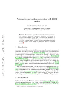 Automatic punctuation restoration with BERT models