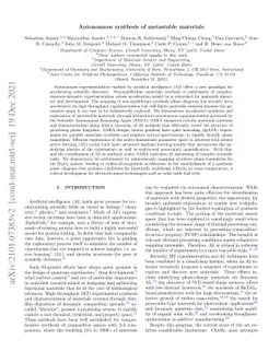 Autonomous synthesis of metastable materials