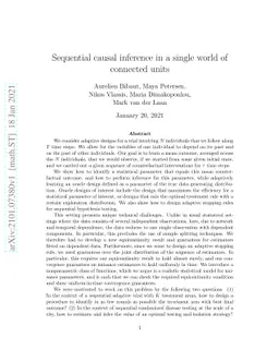 Sequential causal inference in a single world of connected units