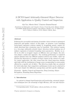 A DCNN-based Arbitrarily-Oriented Object Detector for Quality Control
  and Inspection Application