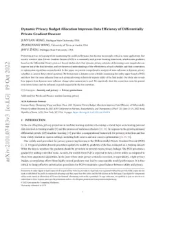 Dynamic Privacy Budget Allocation Improves Data Efficiency of
  Differentially Private Gradient Descent