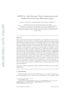 SOSD-Net: Joint Semantic Object Segmentation and Depth Estimation from
  Monocular images
