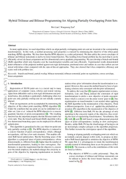 Hybrid Trilinear and Bilinear Programming for Aligning Partially
  Overlapping Point Sets