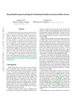 Deep Reinforcement Learning for Producing Furniture Layout in Indoor
  Scenes