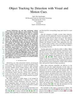 Object Tracking by Detection with Visual and Motion Cues