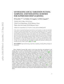 Leveraging Local Variation in Data: Sampling and Weighting Schemes for
  Supervised Deep Learning