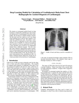 Deep Learning Models for Calculation of Cardiothoracic Ratio from Chest
  Radiographs for Assisted Diagnosis of Cardiomegaly
