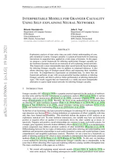 Interpretable Models for Granger Causality Using Self-explaining Neural
  Networks