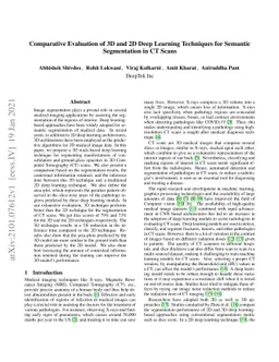 Comparative Evaluation of 3D and 2D Deep Learning Techniques for
  Semantic Segmentation in CT Scans