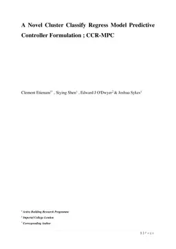 A Novel Cluster Classify Regress Model Predictive Controller
  Formulation; CCR-MPC