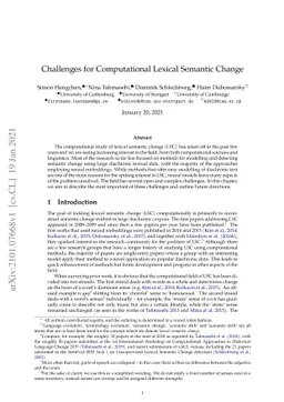 Challenges for Computational Lexical Semantic Change
