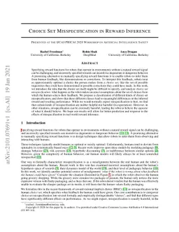 Choice Set Misspecification in Reward Inference