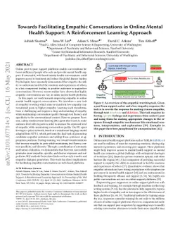 Towards Facilitating Empathic Conversations in Online Mental Health
  Support: A Reinforcement Learning Approach