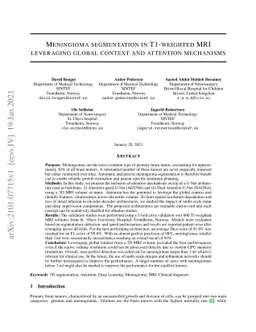 Meningioma segmentation in T1-weighted MRI leveraging global context and
  attention mechanisms