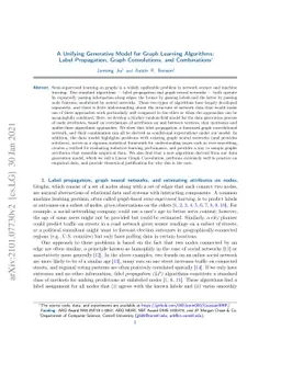 A Unifying Generative Model for Graph Learning Algorithms: Label
  Propagation, Graph Convolutions, and Combinations